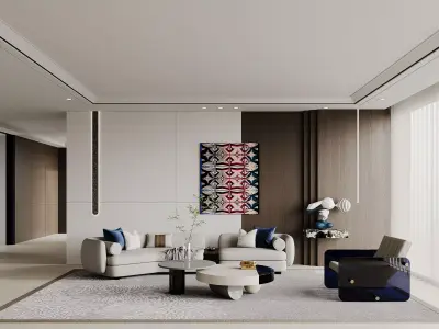 living room V-Ray Renderer 3D model
