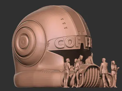Helmet-Themed Coffee Shop 3D model