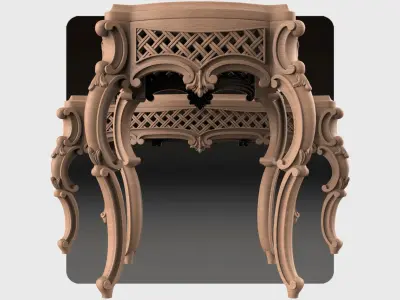 Carved tea table for CNC 02 3D model