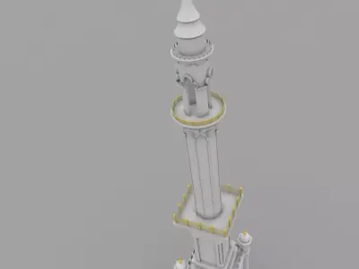 Temple mosque tower 3D model