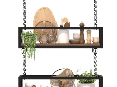 Hanging Cube Floating Shelves Ceiling 3D model