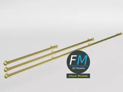 Wall mounted stair handrails 3D model