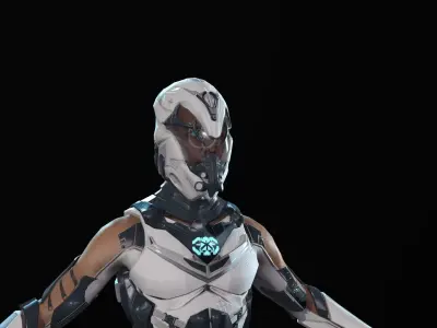 Sci Fi Trooper Game Ready Low-poly 3D model