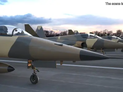  Sand Camouflaged Military Fighter Jet Simplified 