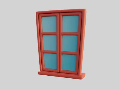 Cartoon Window 8b 3D model