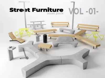 Street Furniture Asset Pack -01- 3D model