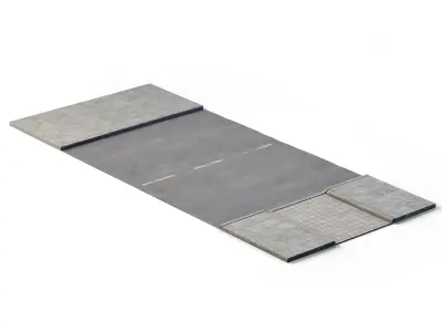 Street Path 6m x 14m Low-poly 3D model