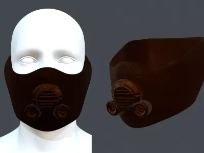 Gas mask helmet 3d model scifi Low-poly  Low-poly 3D model