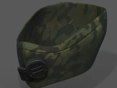 gas mask helmet scifi low poly pbr combat Low-poly 3D model