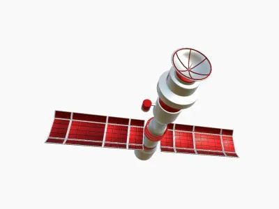 Satellite C10 China - SciFi Space Design Low-poly 3D model