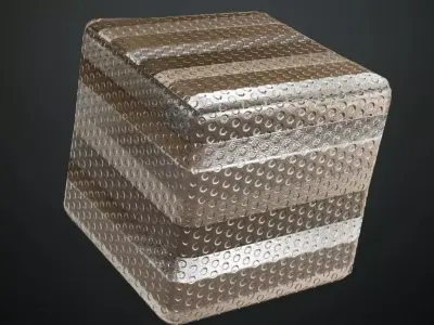 Perforated Corrugated Metal Grill Texture PBR Seamless Texture