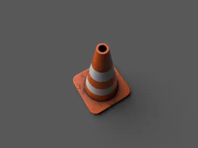 Low Poly High Poly Traffic cone Low-poly 3D model