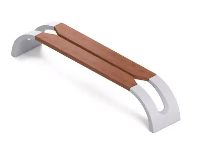 Modern Curved Bench 3D model