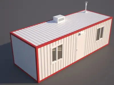 Shipping Container House Low-poly 3D model