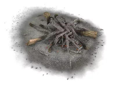 Camp Fire Low-poly 3D model
