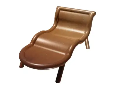 Wooden Lounge Chair Low-poly 3D model