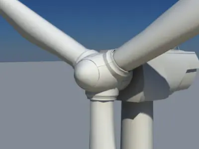 Wind Turbine Land Realtime Low-poly 3D model