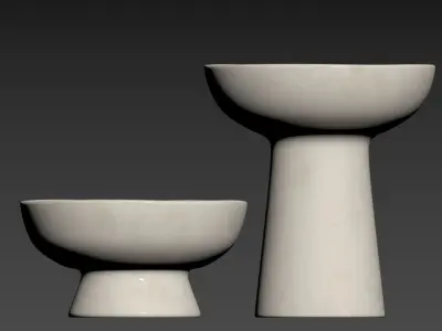 Modern Ceramic Footed Bowl 3D model