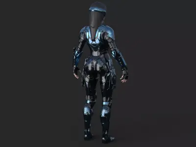Futuristic Asian Girl High Detail 3D model