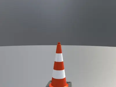 Traffic Cone 500 mm Low-poly 3D model