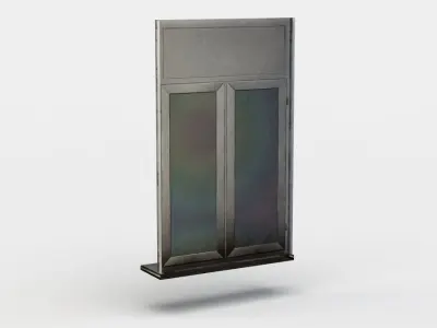 Window tv stand in stainless steel Low-poly 3D model