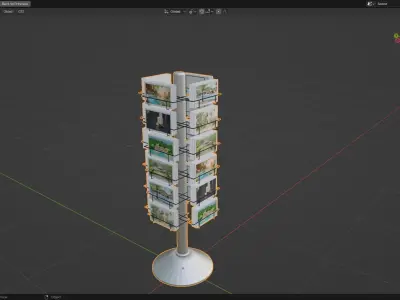 Postcard stand Low-poly 3D model