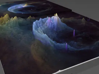 Low Resolution buble nebula deep sky object 3d software analysis Free 3D print model