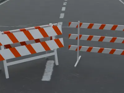 Traffic Barrier And Barricade 3D model