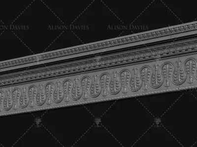 Architectural ceiling Cornice Palms dollhouse 3D print model 3D print model