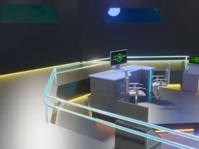 Sci-Fi Command Centre 3D model