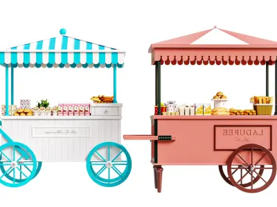 Food Cart Low-poly 3D model buy