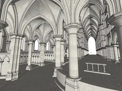 Architecture-Religion-God-Culture-Temple-0255 inside of cathe... 3D model
