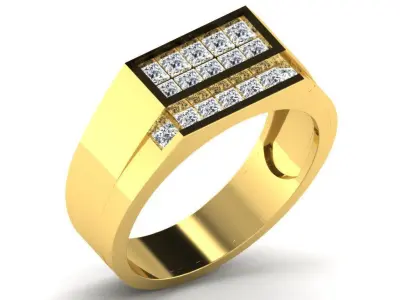 Diamond Ring For Men 3d Print Model 3D print model purchase