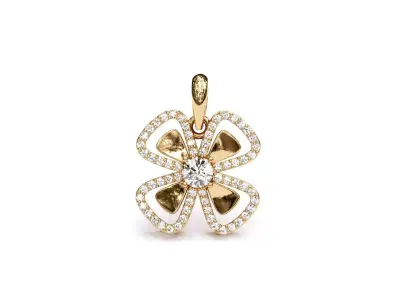 Flower pendant 3D print model 5