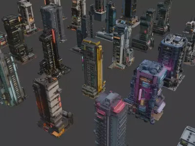 Sci-Fi Architecture Set 2 3D model