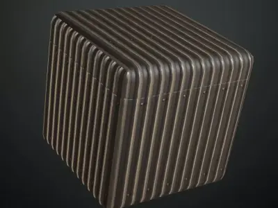 Vertical Ribbed Industrial Metal PBR Seamless Texture