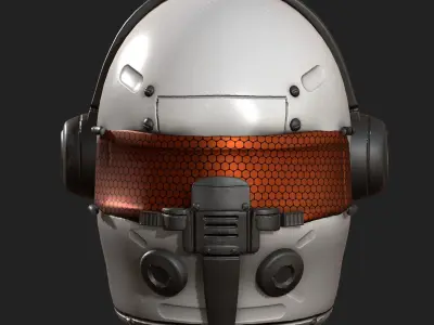 Helmet scifi fantasy futuristic pilot  Low-poly 3D model