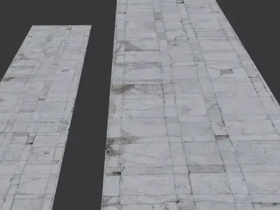 Aged Marble Tiled Floor - 3D Scanned Model Low-poly 3D model