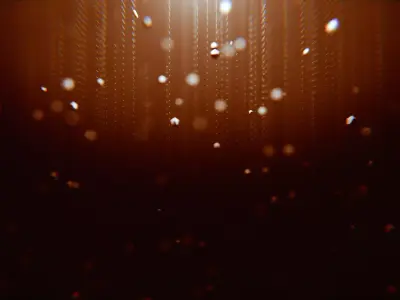 Ethereal Amber Particle Rain by geo nodes Free 3D model