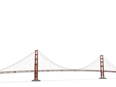 Golden Gate Bridge Low-poly 3D model