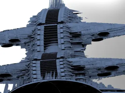 Art Deco Sci-Fi Tower 2 designs  3D model