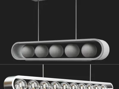 INGERLINE pendant light with six bulbs hanging from ceiling 3D model