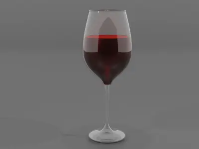 Glass and Glass of Wine 3D model