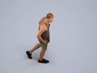 00321Boris005 - Adult Caucasian woman walking through public 3D model