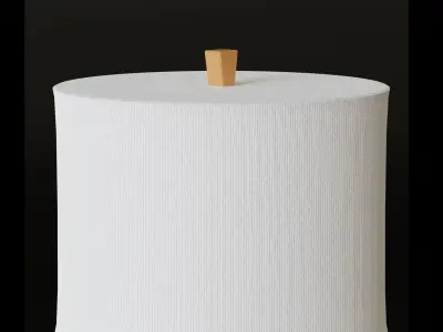 Table Lamp with Fabric Shade Low-poly 3D model