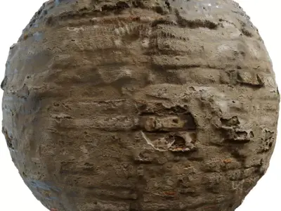 Layered Plaster Skim over Brick Texture