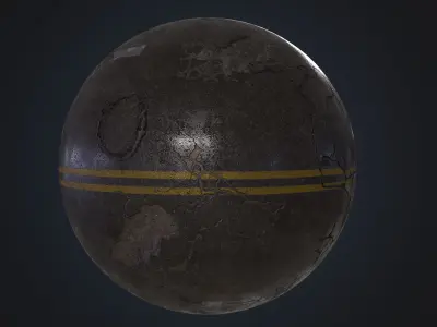 Damaged Asphalt PBR Material Texture
