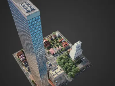 Realistic City District H12-R25 3D model
