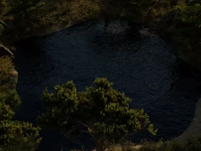 Lake in the forest 3D model