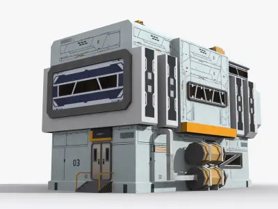 Sci-Fi Industrial x12 Low-poly 3D model